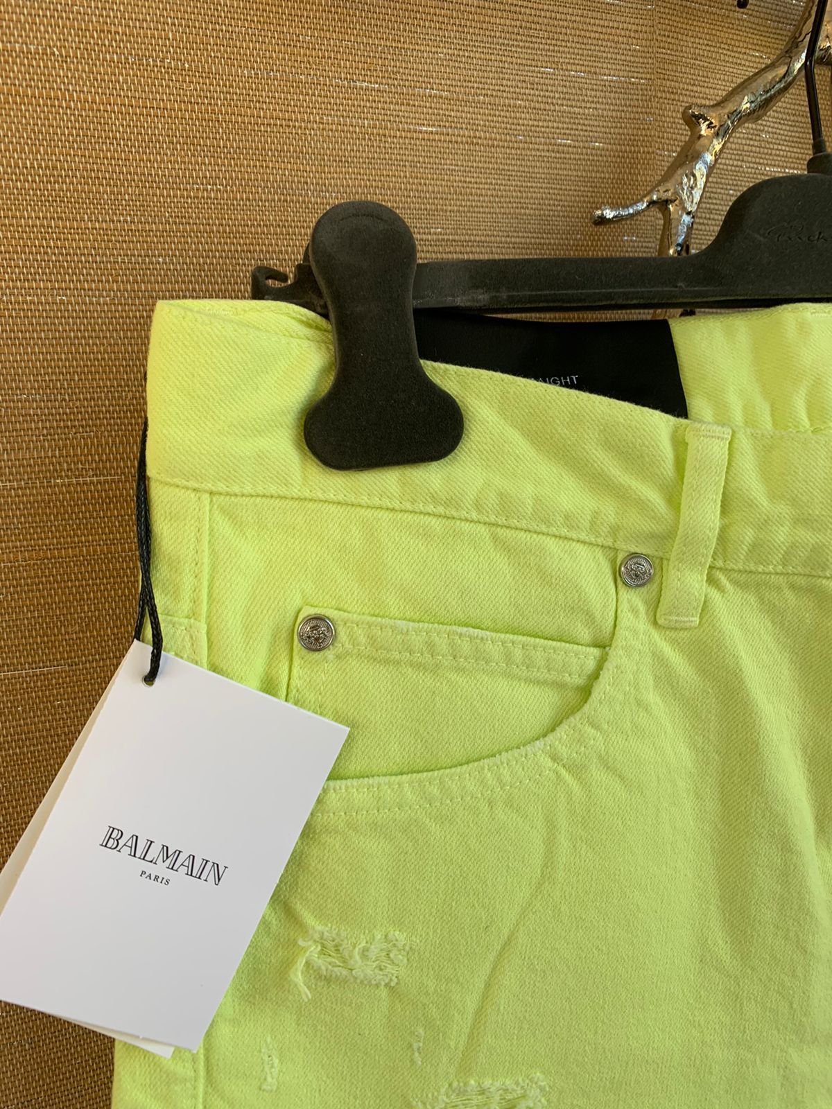 Balmain Distressed Straight Denim in Yellow Size US 32 / EU 48 - 7 Thumbnail