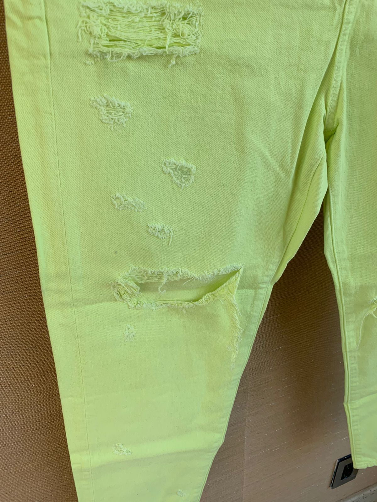 Balmain Distressed Straight Denim in Yellow Size US 32 / EU 48 - 4 Thumbnail