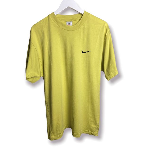 Nike Nike yellow tshirt 90s vintage M small swoosh Grailed