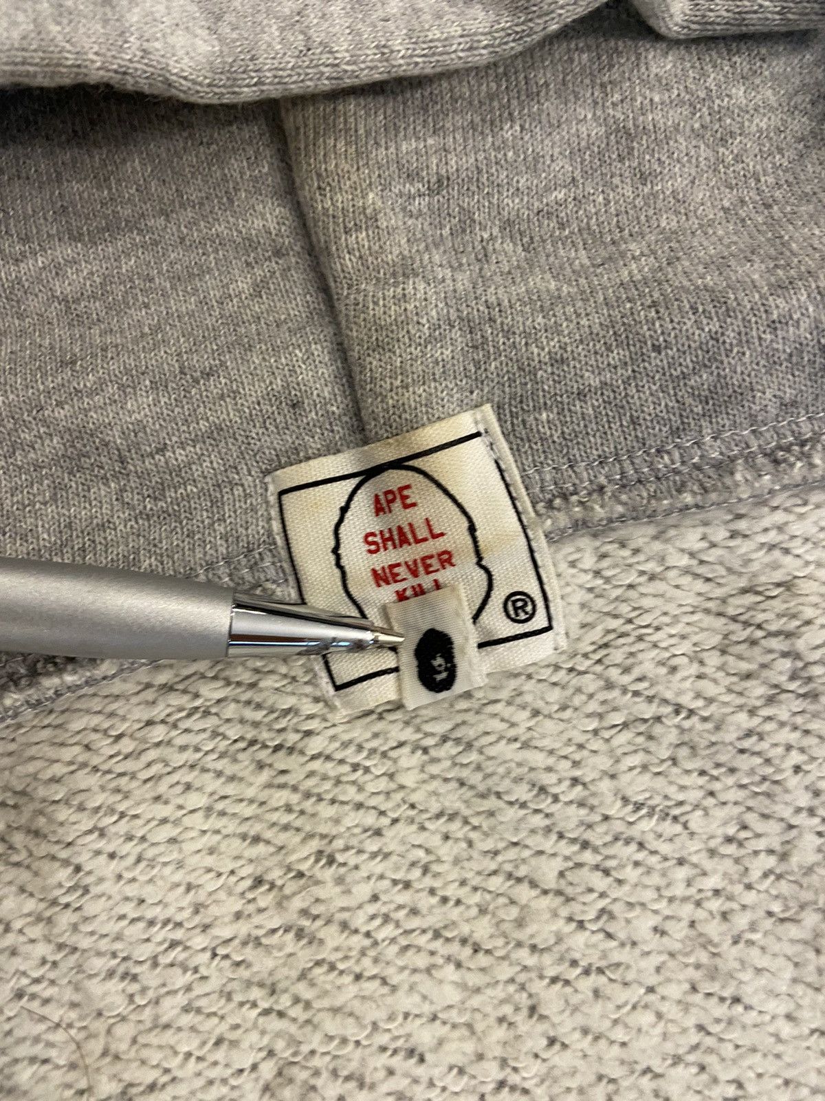 Bape OG Bape Hoodie BAPEX Felt Logo Pullover Quarter Zip Grey Size US M / EU 48-50 / 2 - 9 Thumbnail
