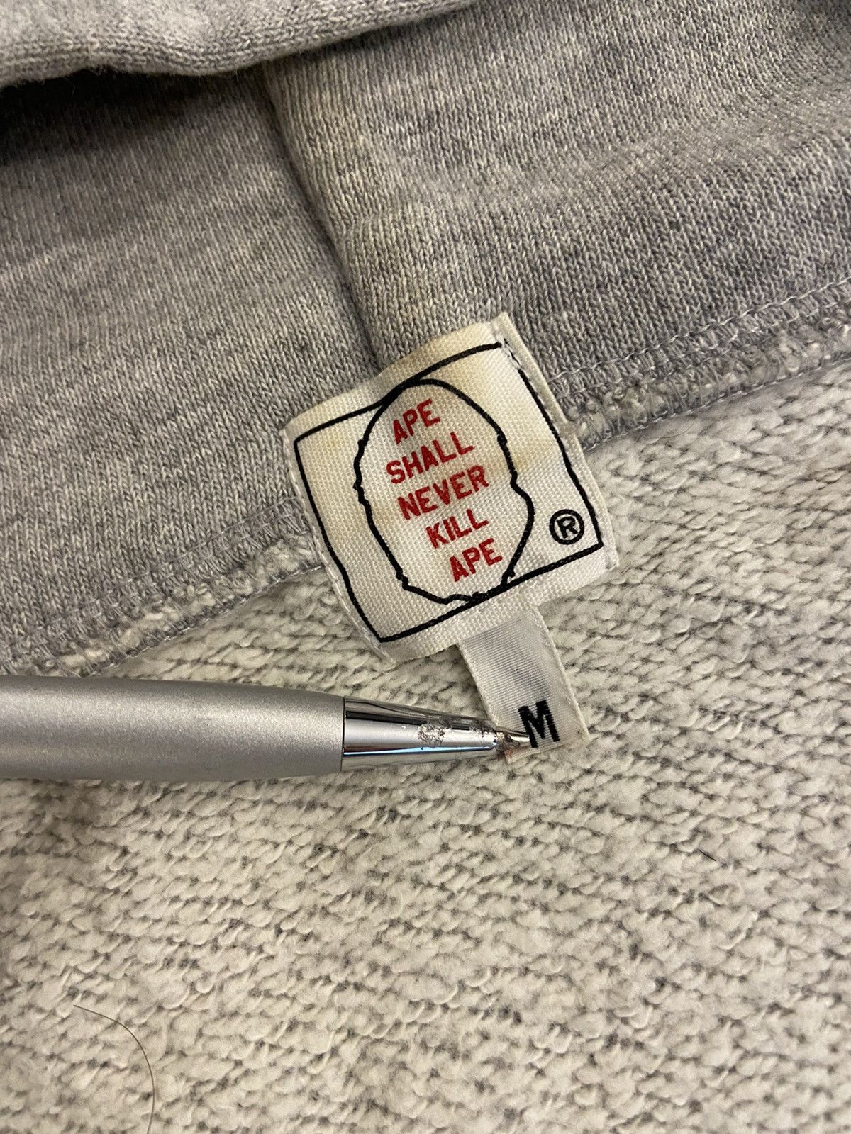 Bape OG Bape Hoodie BAPEX Felt Logo Pullover Quarter Zip Grey Size US M / EU 48-50 / 2 - 8 Thumbnail