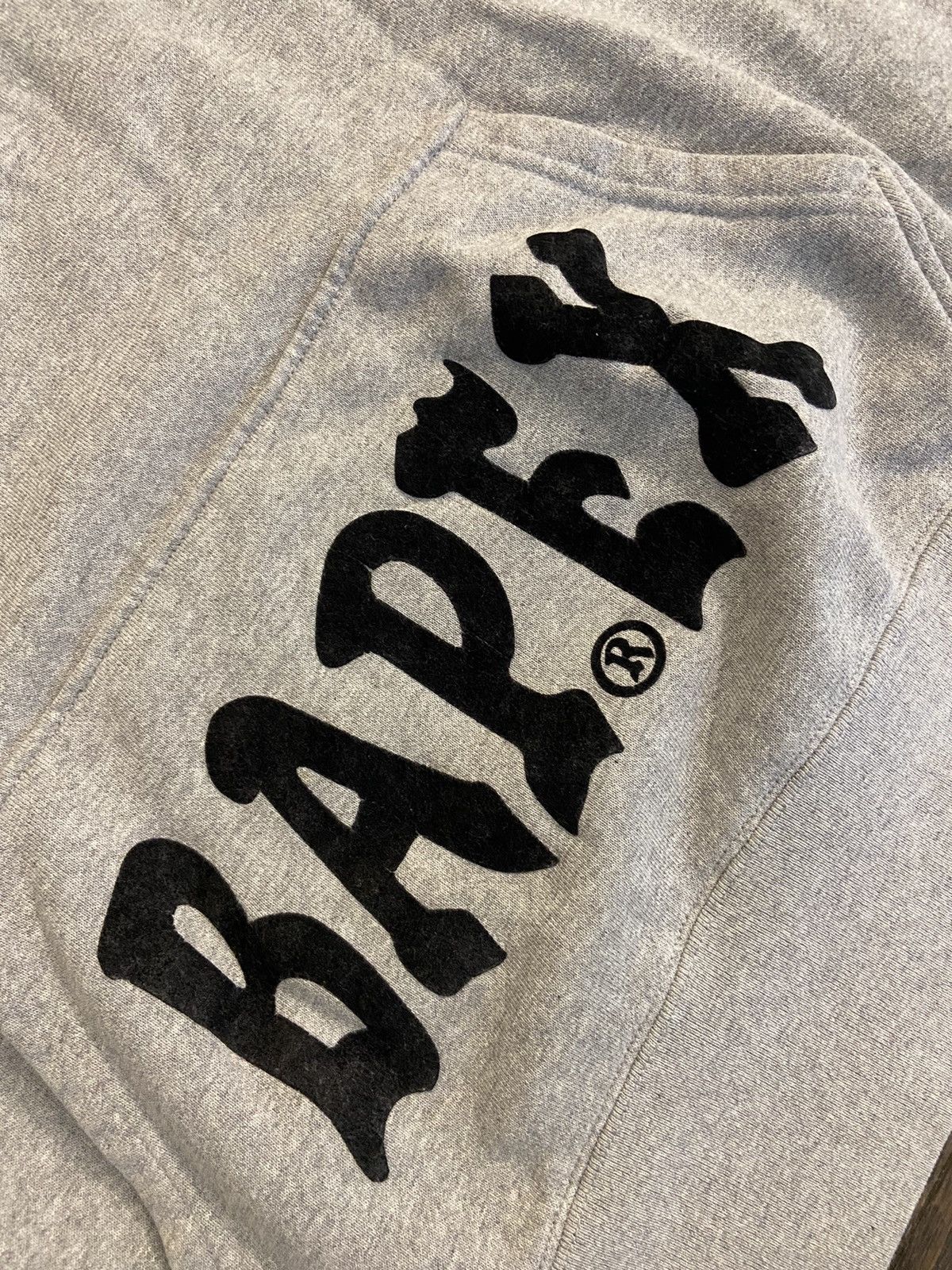 Bape OG Bape Hoodie BAPEX Felt Logo Pullover Quarter Zip Grey Size US M / EU 48-50 / 2 - 4 Thumbnail