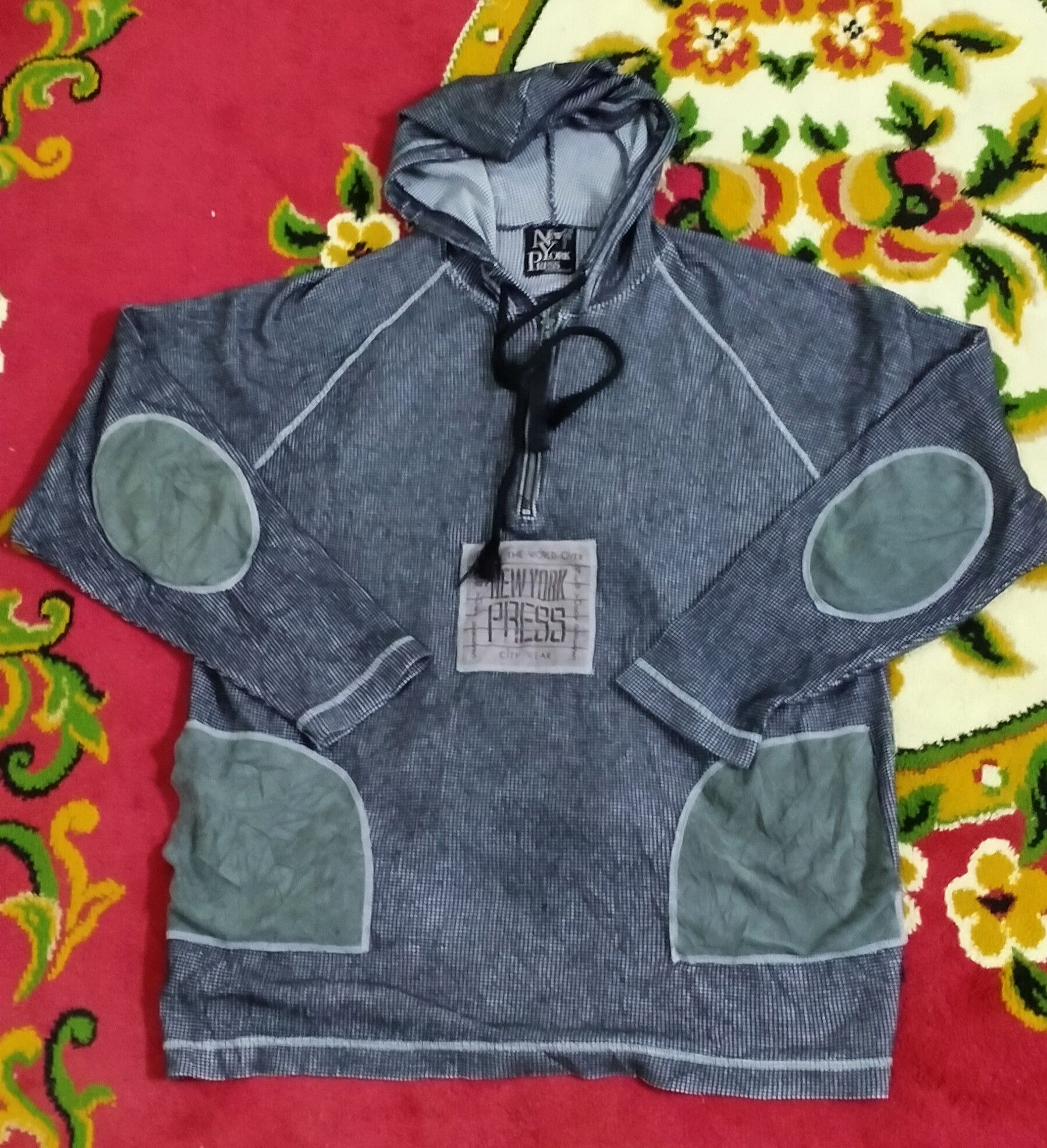 New York Post × Vintage 80's New York Press hoodie waffle pullover XXL Size US XXL / EU 58 / 5 - 1 Thumbnail