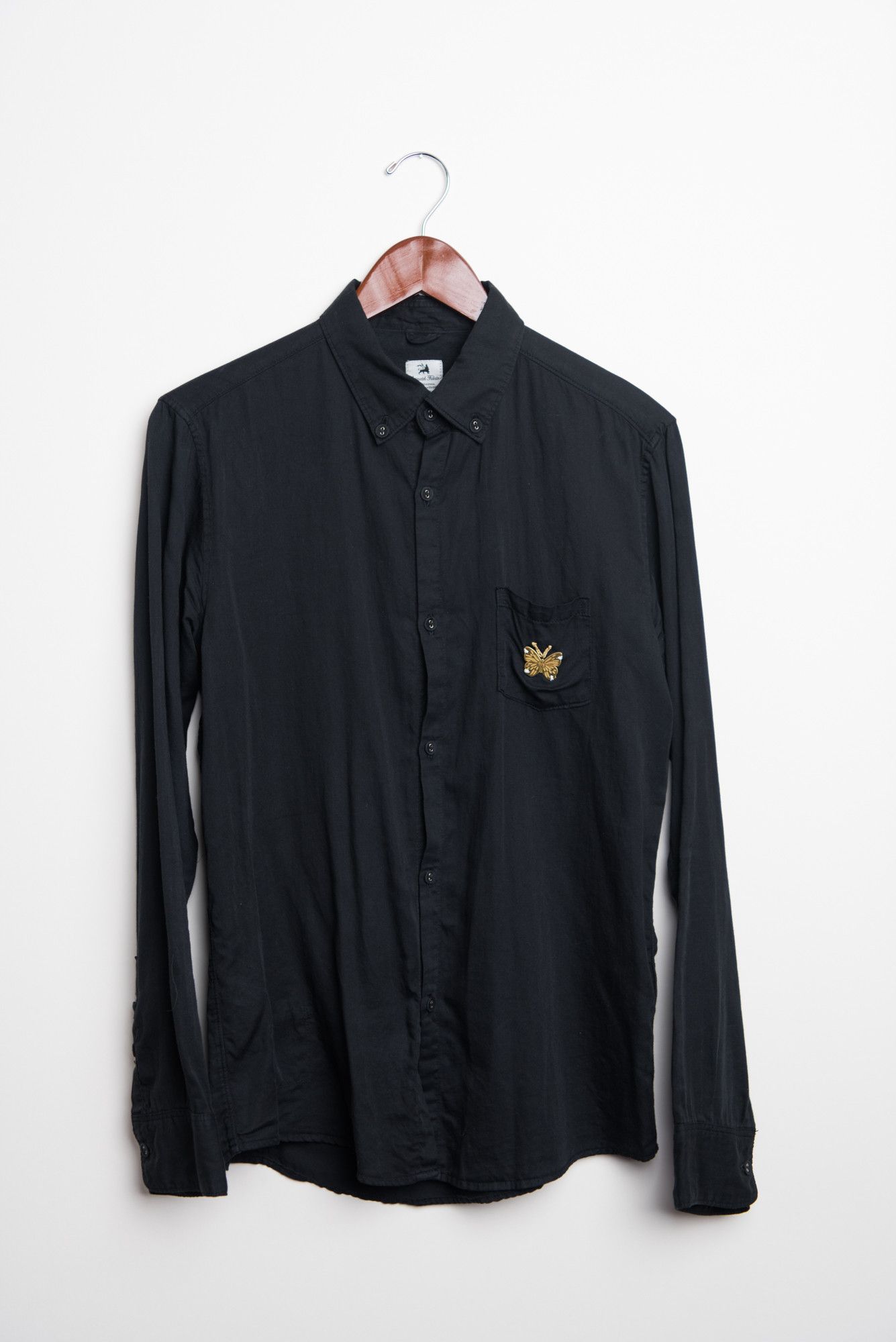 Sasquatchfabrix Black Buttonup with butterfly Size US S / EU 44-46 / 1 - 1 Thumbnail