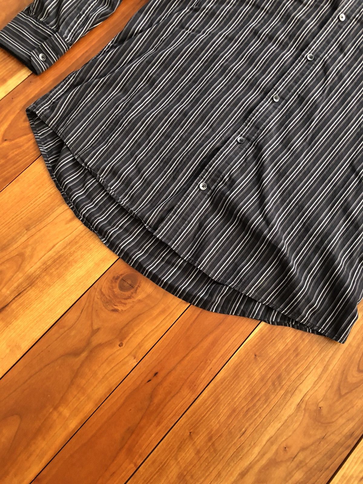 Calvin Klein Calvin Klein Black Striped Shirt Size US XL / EU 56 / 4 - 4 Thumbnail
