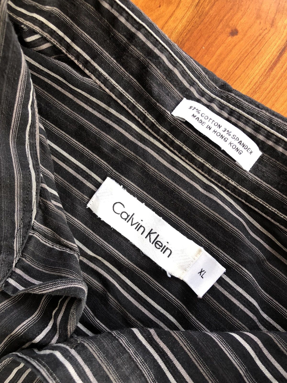 Calvin Klein Calvin Klein Black Striped Shirt Size US XL / EU 56 / 4 - 7 Preview