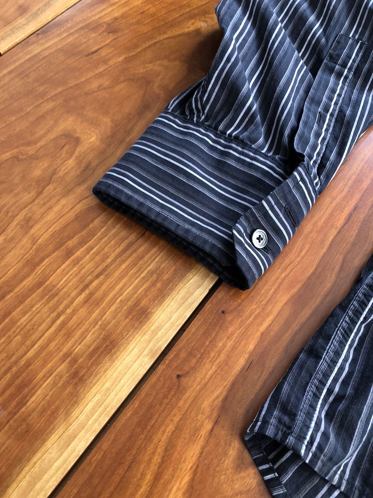 Calvin Klein Calvin Klein Black Striped Shirt Size US XL / EU 56 / 4 - 3 Thumbnail