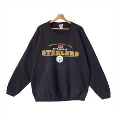 CustomCat Pittsburgh Steelers Steeler Nation Vintage NFL Crewneck Sweatshirt Black / L