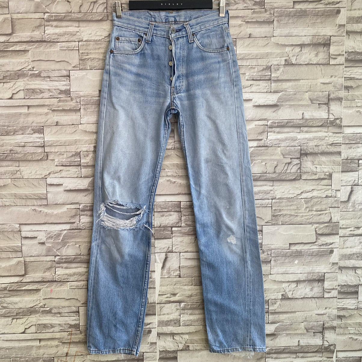 Levi's Vintage 80s Levis 501 Distressed Jeans 27x33 Size US 27 - 3 Thumbnail