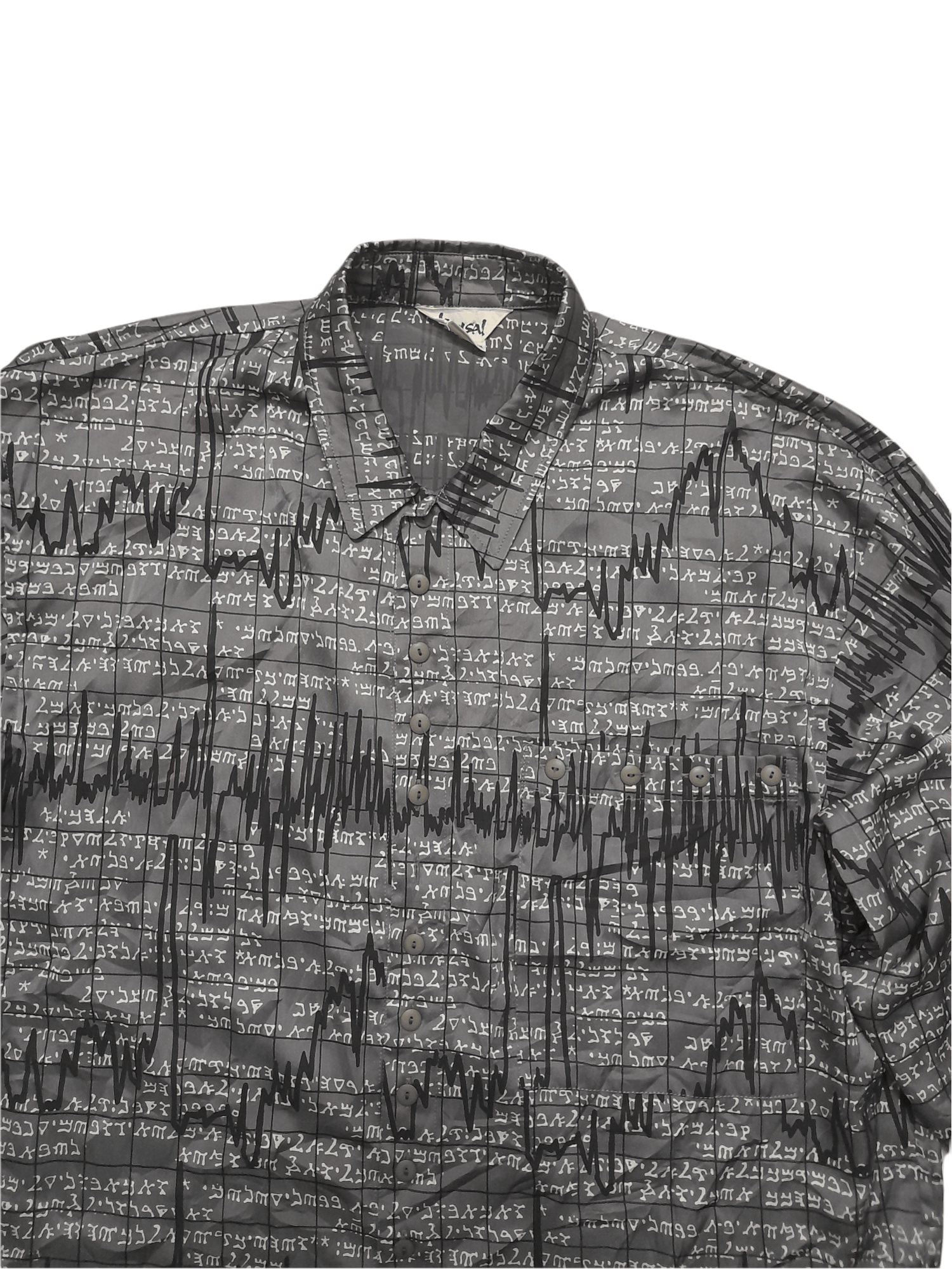 Designer × Kansai Yamamoto Kansai Yamamoto Japan Greek Hebrew Fullprint Shirt (D680) Size US M / EU 48-50 / 2 - 2 Thumbnail