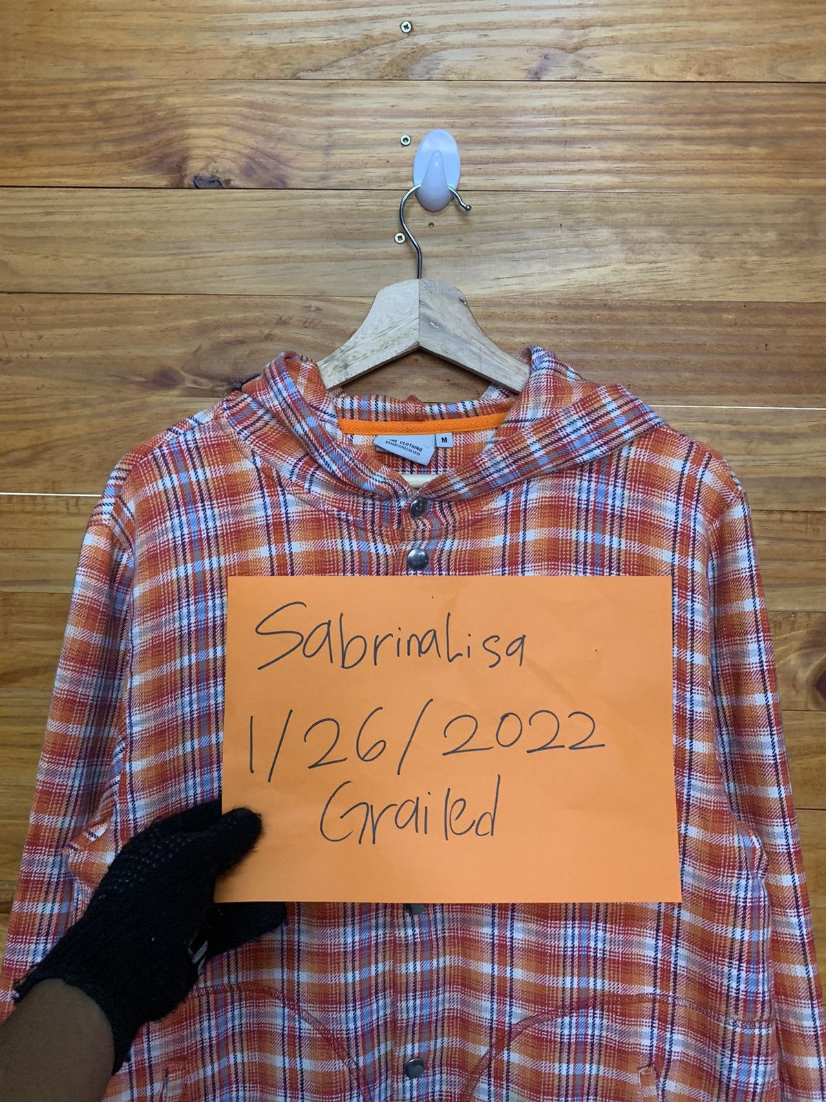Xlarge Vintage X-LARGE Orange Plaid Flannel Hoodie Size US M / EU 48-50 / 2 - 9 Thumbnail