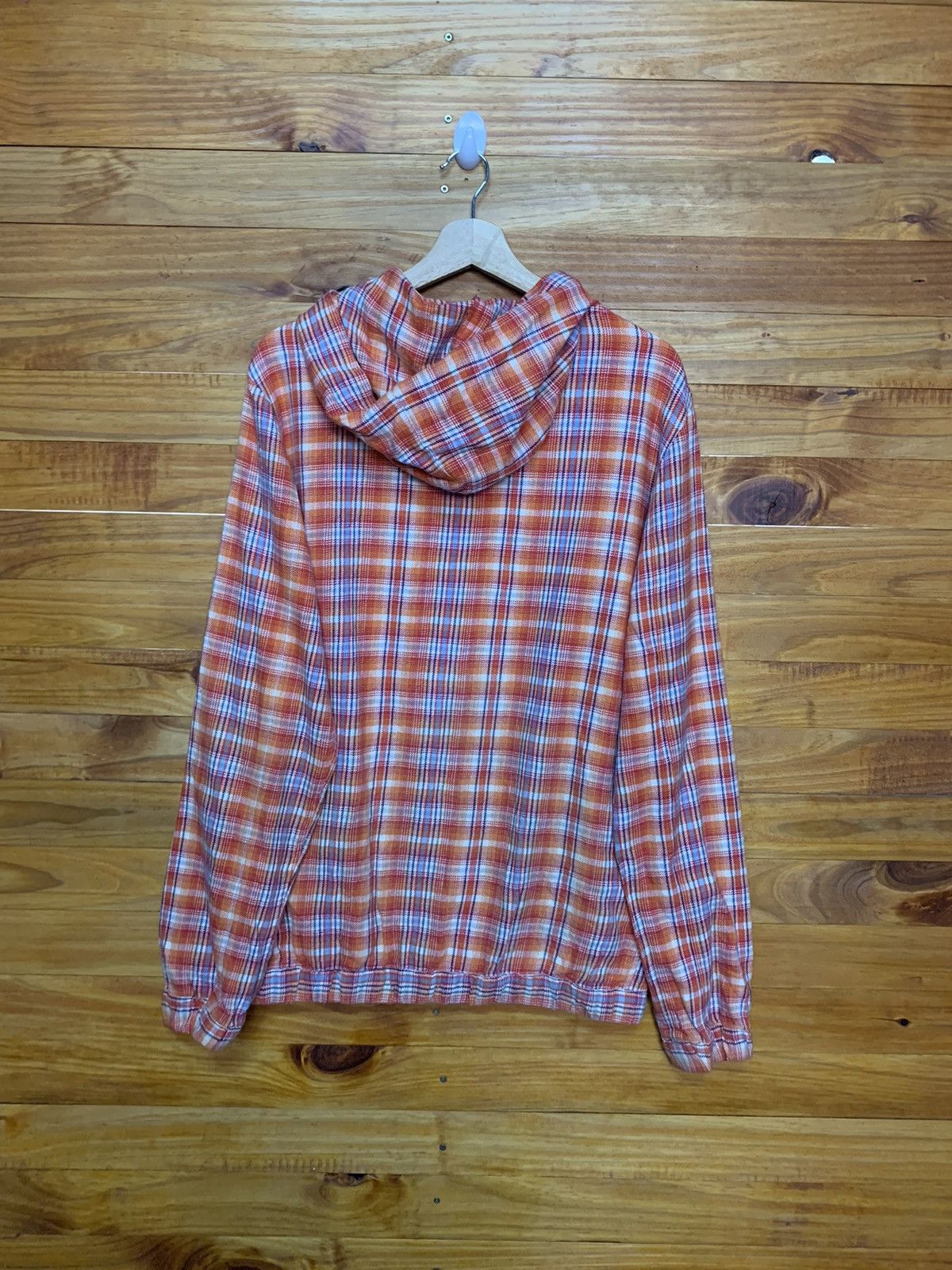 Xlarge Vintage X-LARGE Orange Plaid Flannel Hoodie Size US M / EU 48-50 / 2 - 6 Thumbnail