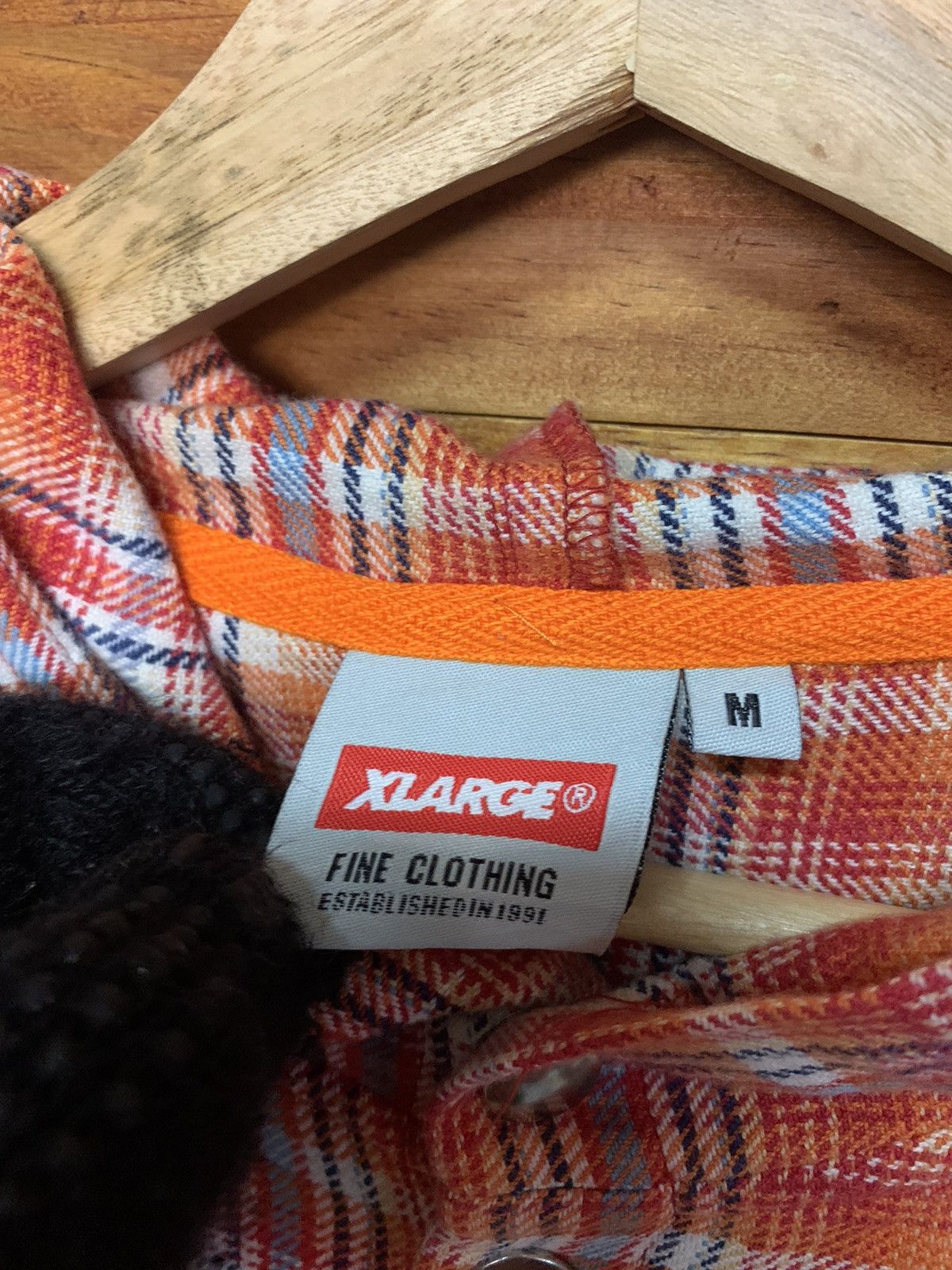 Xlarge Vintage X-LARGE Orange Plaid Flannel Hoodie Size US M / EU 48-50 / 2 - 5 Thumbnail