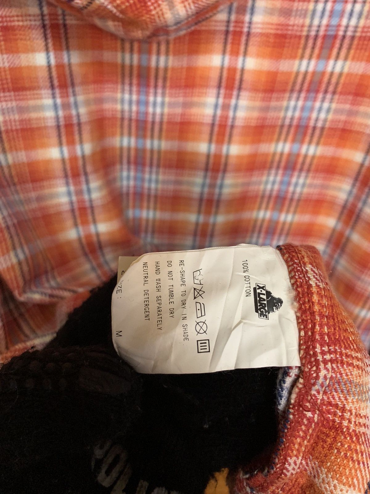 Xlarge Vintage X-LARGE Orange Plaid Flannel Hoodie Size US M / EU 48-50 / 2 - 7 Thumbnail