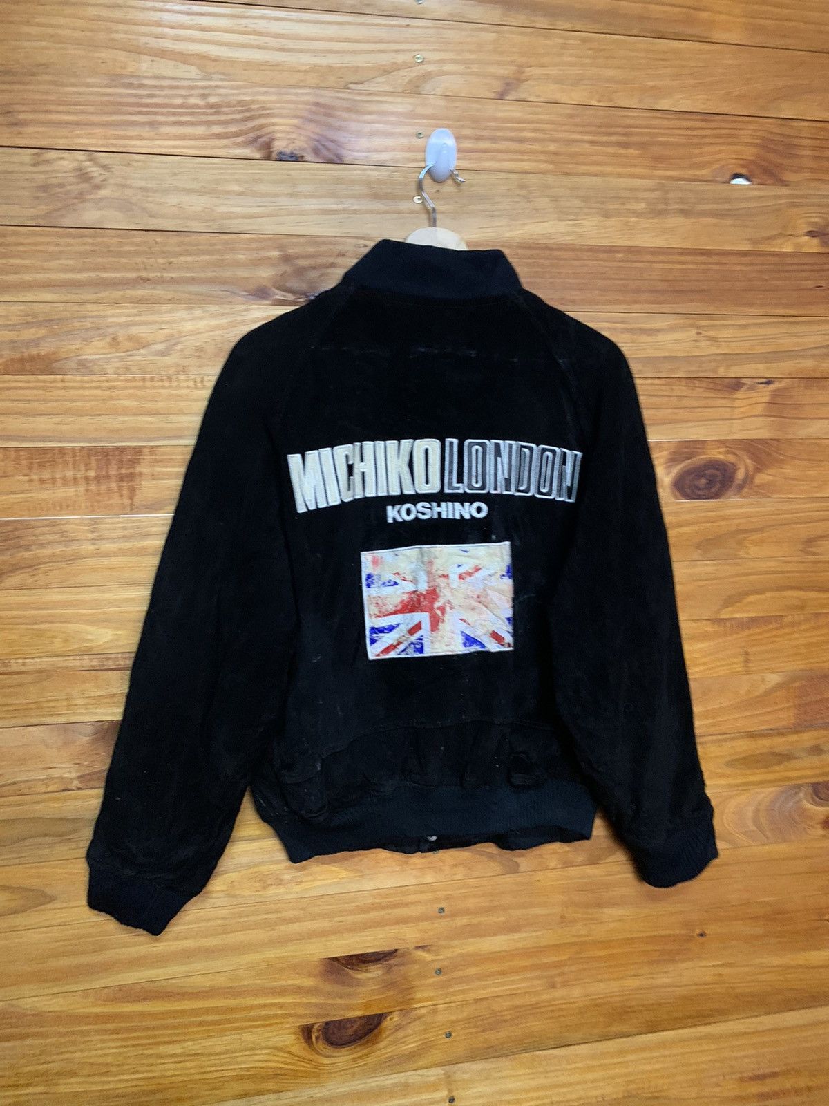 Michiko Koshino London Vintage Michiko Koshino Uk Flag Big Logo Velvet Jacket Size US M / EU 48-50 / 2 - 3 Thumbnail