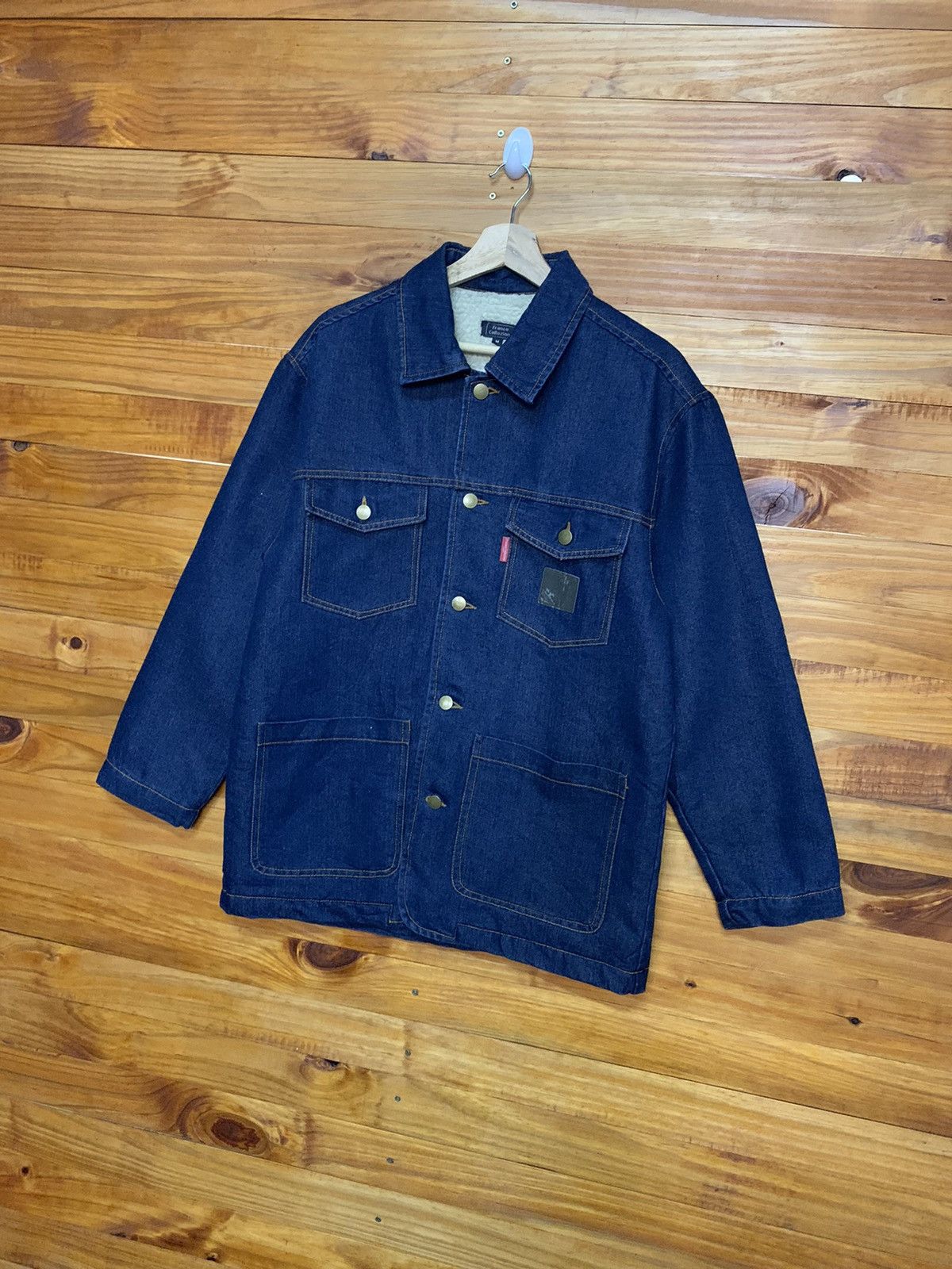 Vintage Vintage Franco Collezioni Denim Sherpa Workers Jacket Size US M / EU 48-50 / 2 - 2 Thumbnail