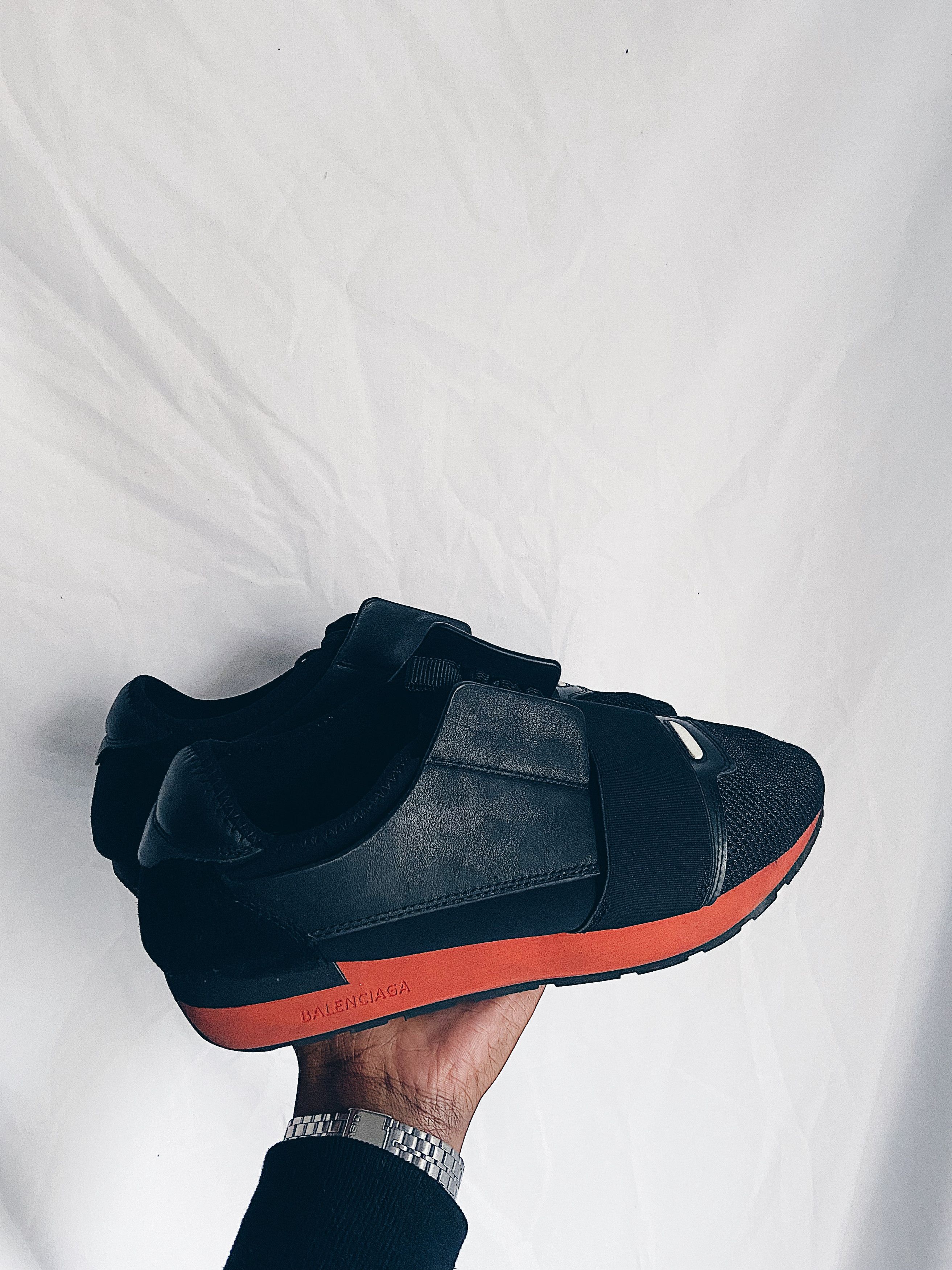 Balenciaga Race Runner Black Red Grailed