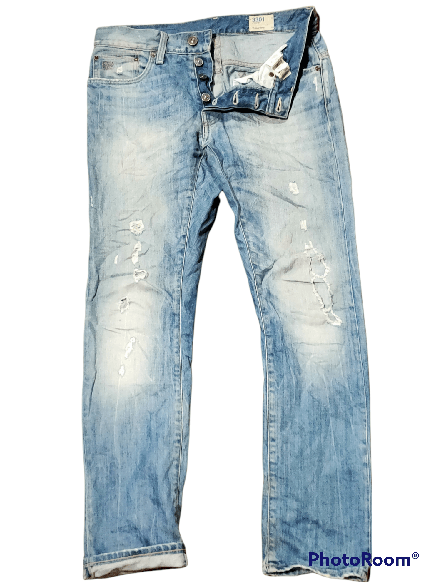 G-Star G star Raw distressed denim button fly rare Size US 32 / EU 48 - 1 Thumbnail