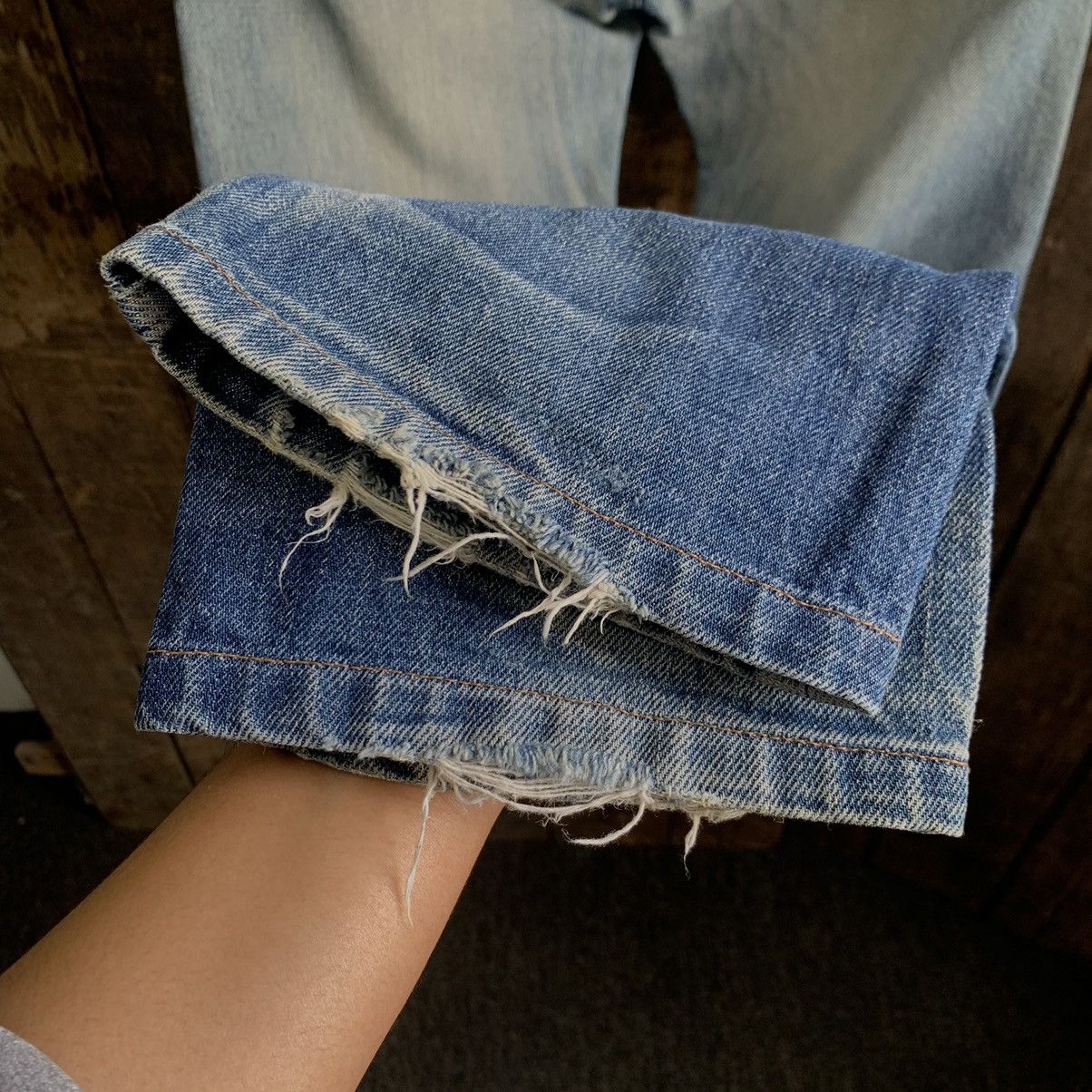 A.P.C. Vtg A.P.C Selvedge Distressed Denim Jeans Size US 27 - 13 Thumbnail