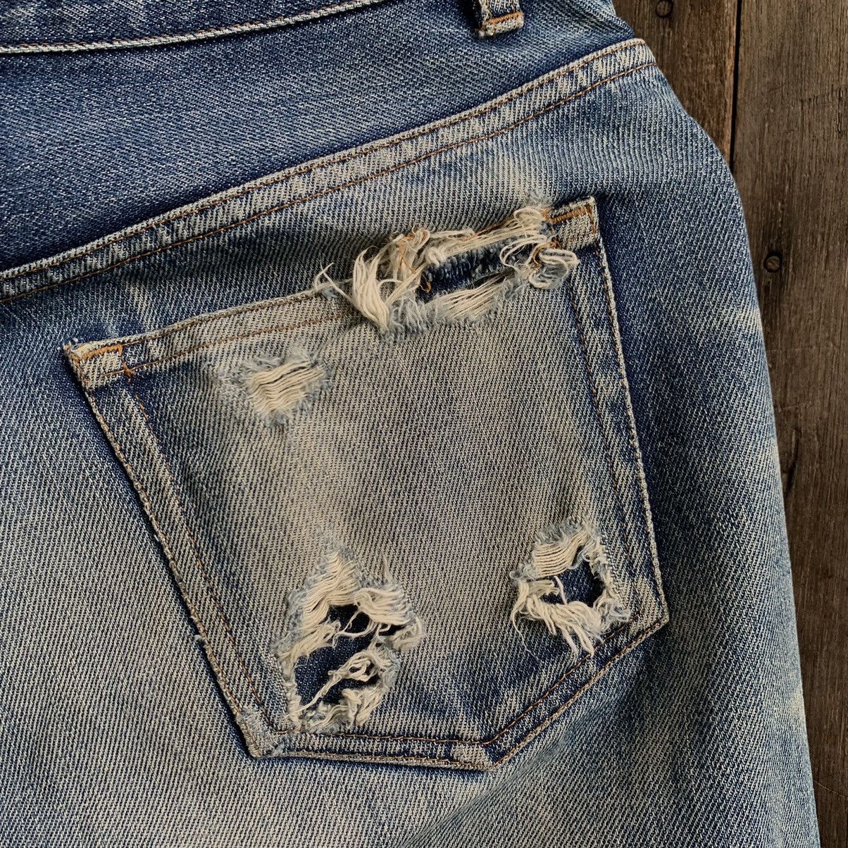 A.P.C. Vtg A.P.C Selvedge Distressed Denim Jeans Size US 27 - 12 Thumbnail