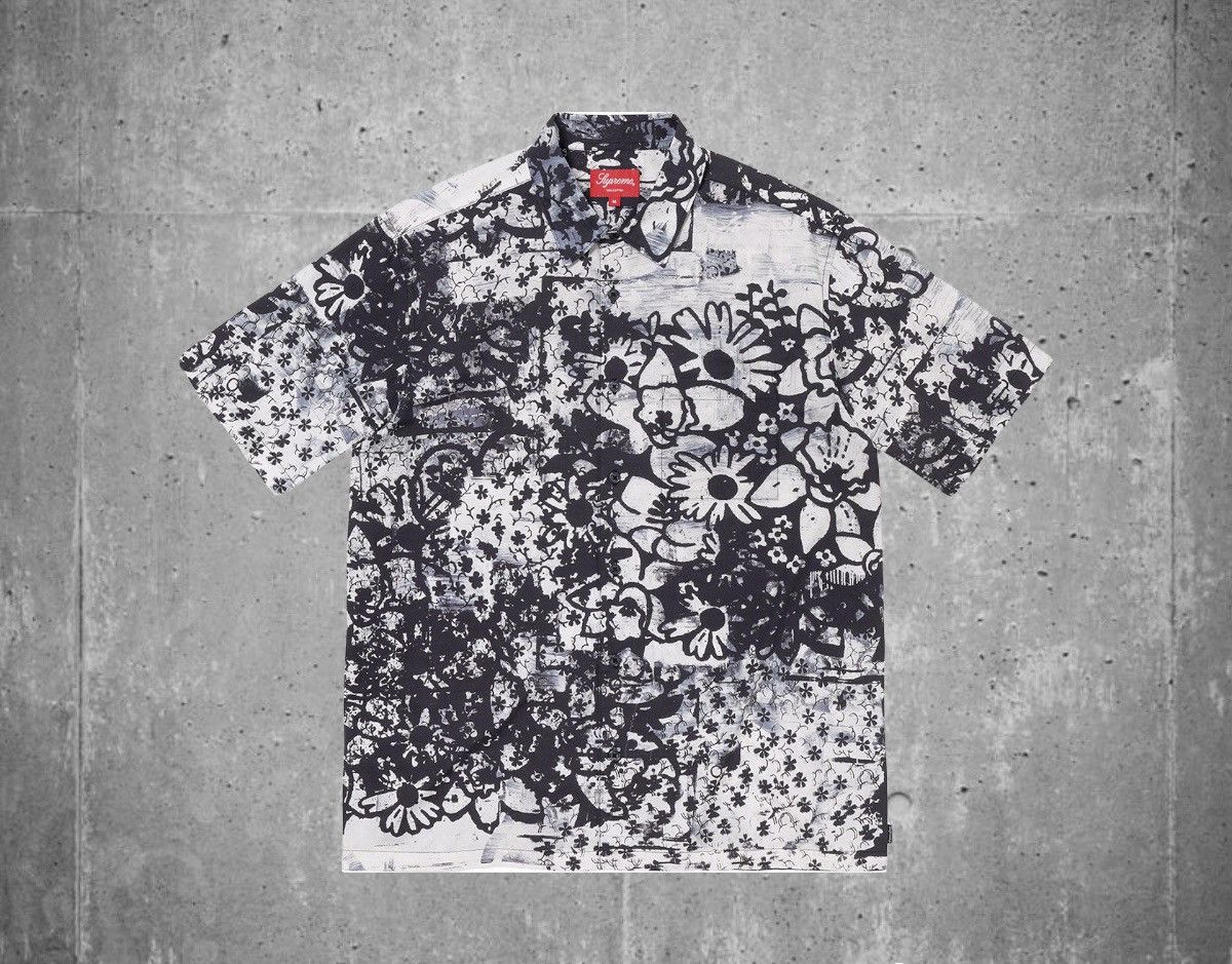 FW21 Supreme Christopher Wool S/S Rayon Button Up