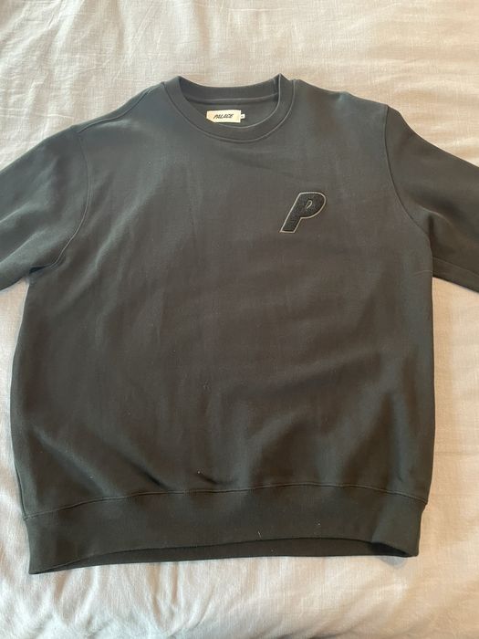 Palace P-3 Chenille Crew in black | Grailed