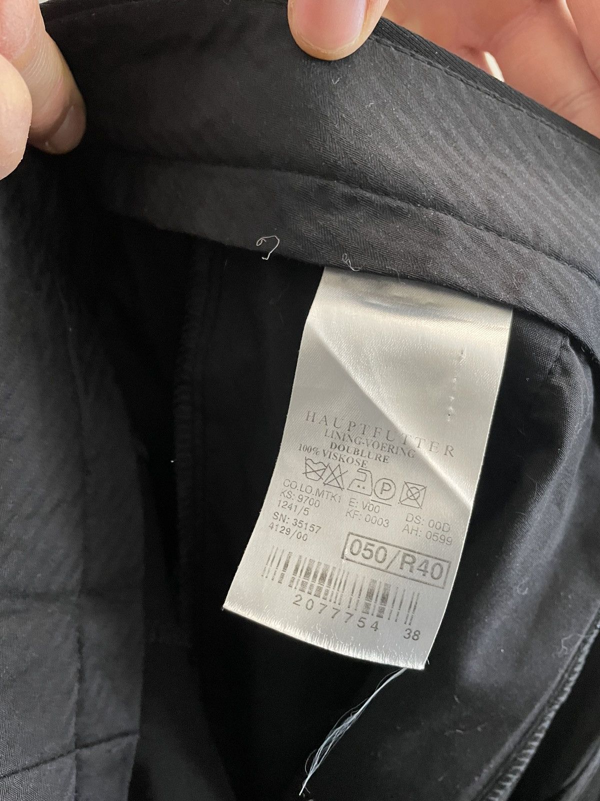 Haupt Hauptfutter lining-voering double Black Trousers size 32x34 Size US 32 / EU 48 - 11 Thumbnail