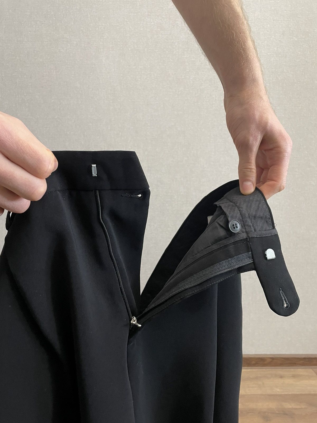 Haupt Hauptfutter lining-voering double Black Trousers size 32x34 Size US 32 / EU 48 - 10 Thumbnail