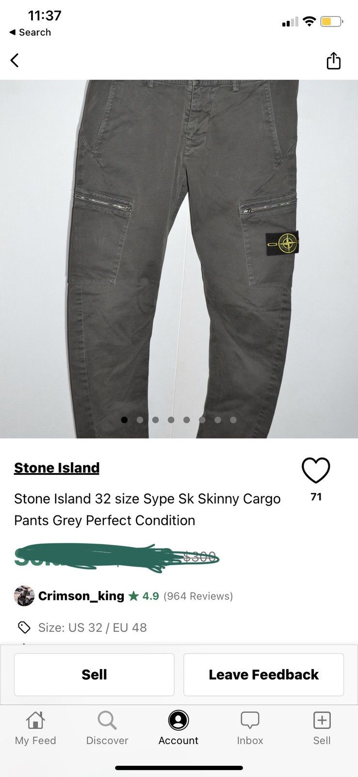 Stone Island Stone Island Type SK cargo zip pants size 32 slim Size US 32 / EU 48 - 14 Thumbnail
