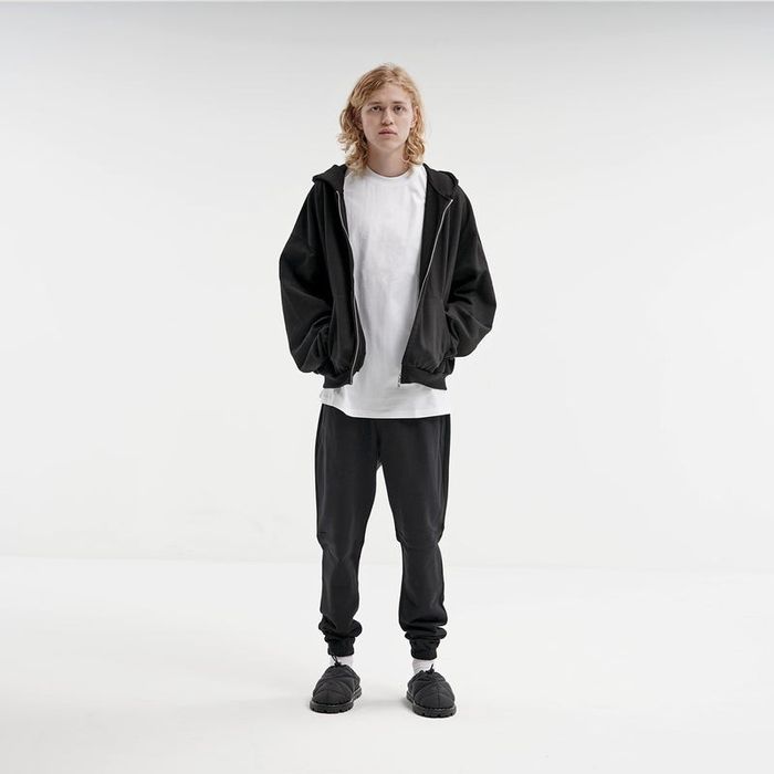 Blank Rue Porter Black Zipped Oversized Hoodie (Made in Portugal) | Grailed