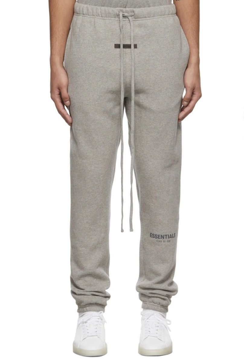 Essentials Gray Relaxed Lounge Pants In Dark Oatmeal | ModeSens