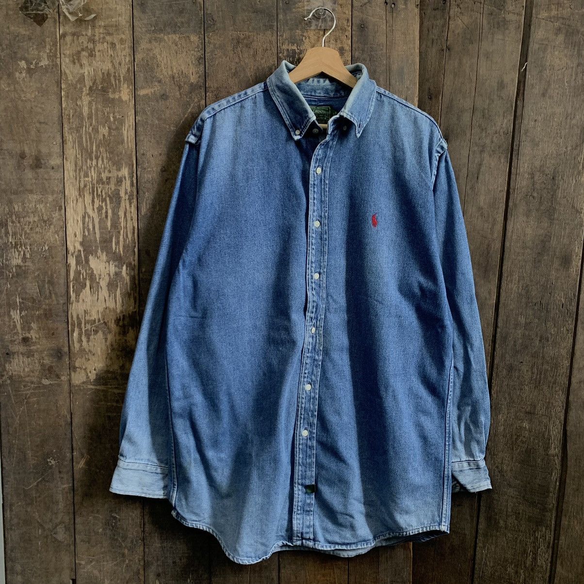 Polo Ralph Lauren × Vintage Vtg Polo Country Ralph Lauren Button Up Denim Shirt Size US L / EU 52-54 / 3 - 6 Thumbnail