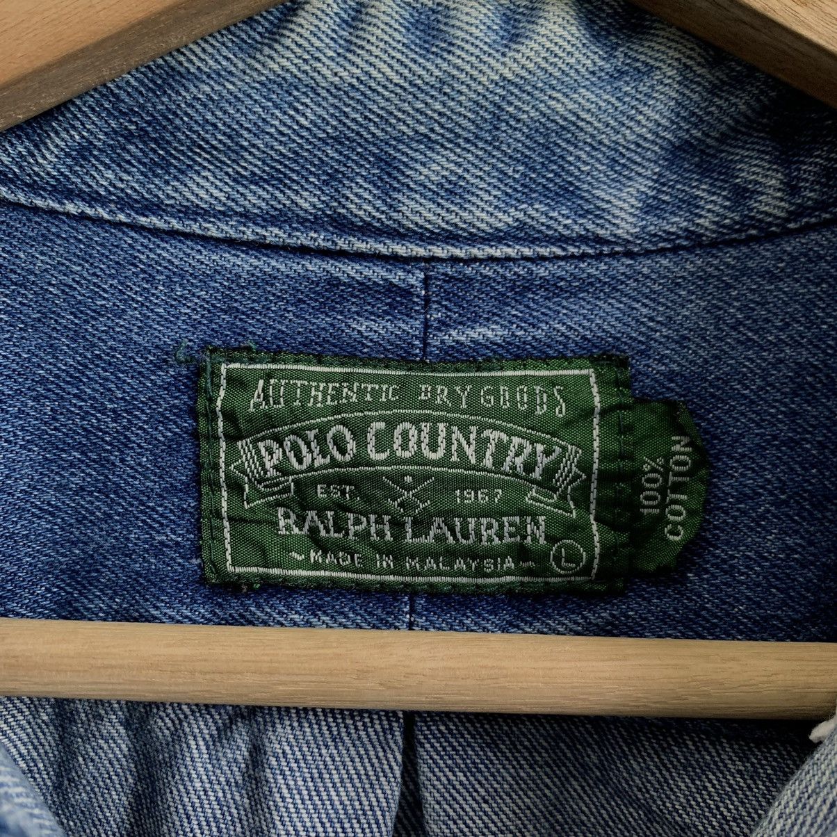 Polo Ralph Lauren × Vintage Vtg Polo Country Ralph Lauren Button Up Denim Shirt Size US L / EU 52-54 / 3 - 3 Thumbnail