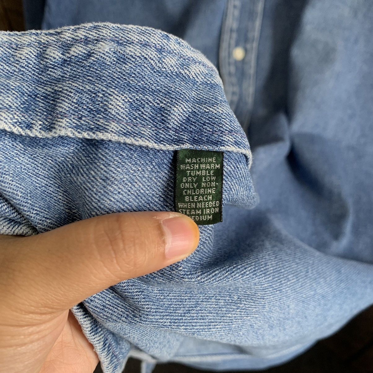 Polo Ralph Lauren × Vintage Vtg Polo Country Ralph Lauren Button Up Denim Shirt Size US L / EU 52-54 / 3 - 4 Thumbnail