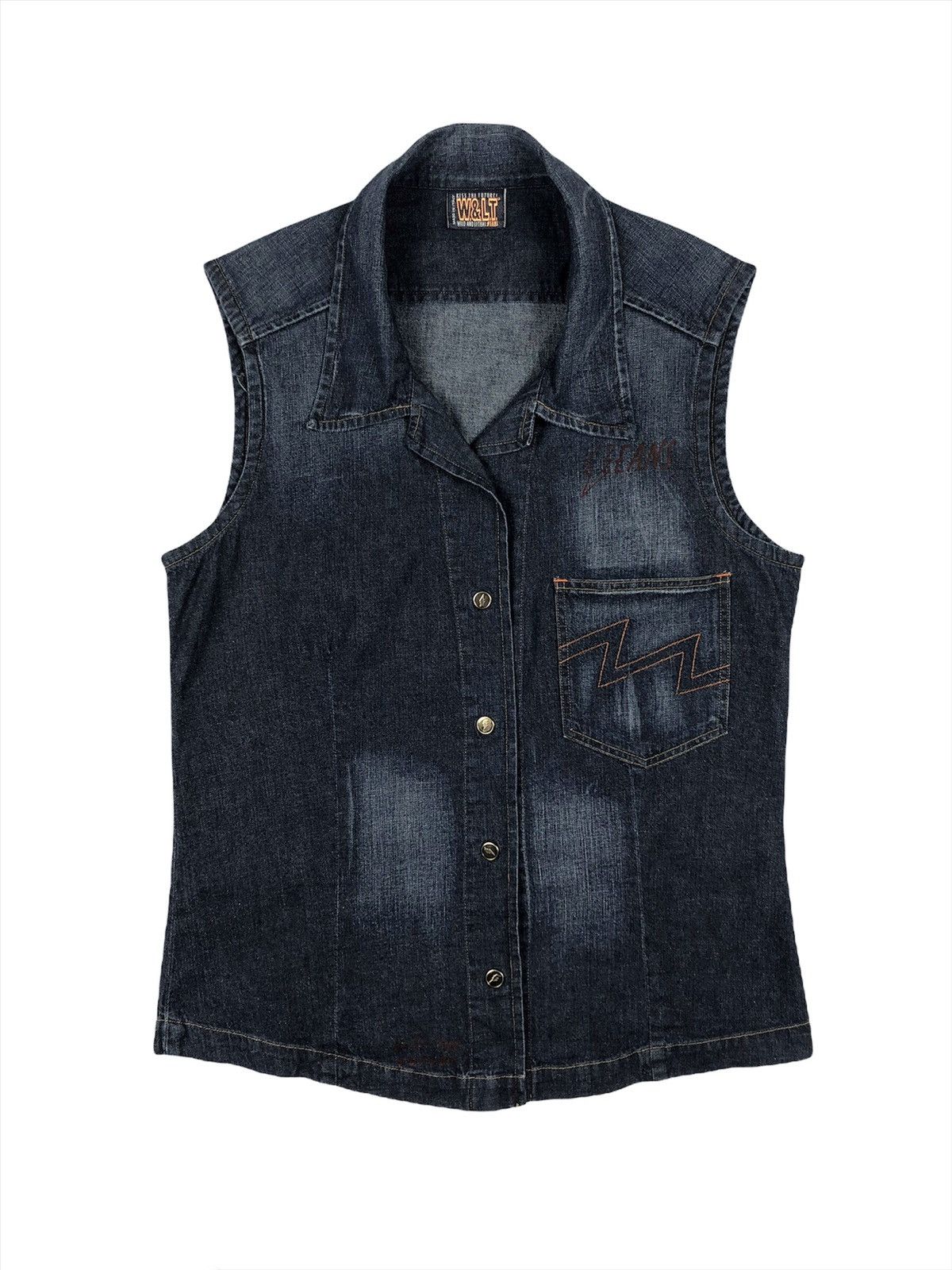 Walter Van Beirendonck W&LT Prototype 2008 Sleeveless Denim Jacket Size US S / EU 44-46 / 1 - 1 Thumbnail