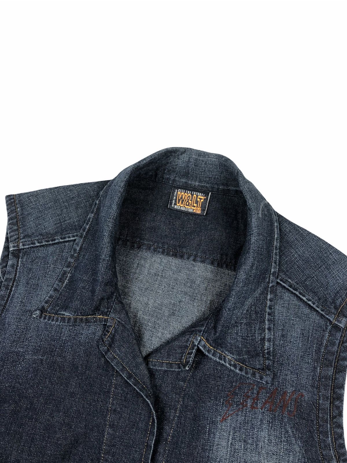 Walter Van Beirendonck W&LT Prototype 2008 Sleeveless Denim Jacket Size US S / EU 44-46 / 1 - 3 Thumbnail