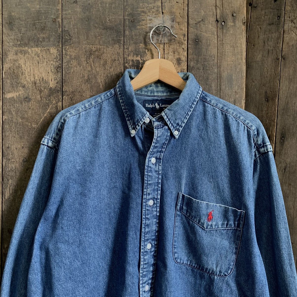 Polo Ralph Lauren × Ralph Lauren × Vintage Vtg Polo Ralph Lauren Button Up Denim Shirt Size US M / EU 48-50 / 2 - 2 Thumbnail