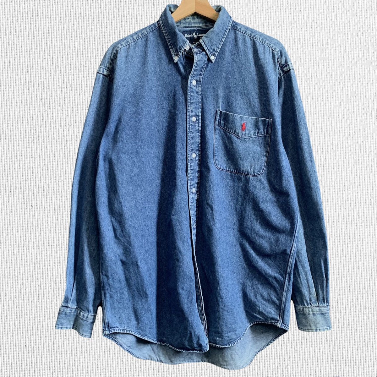 Polo Ralph Lauren × Ralph Lauren × Vintage Vtg Polo Ralph Lauren Button Up Denim Shirt Size US M / EU 48-50 / 2 - 1 Thumbnail