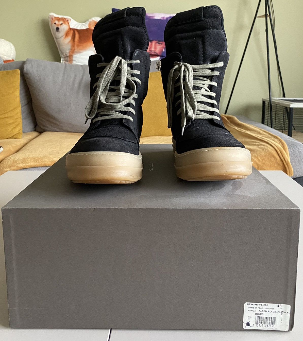 Rick Owens Rick Owens Geobasket Faded Black 43 | Grailed
