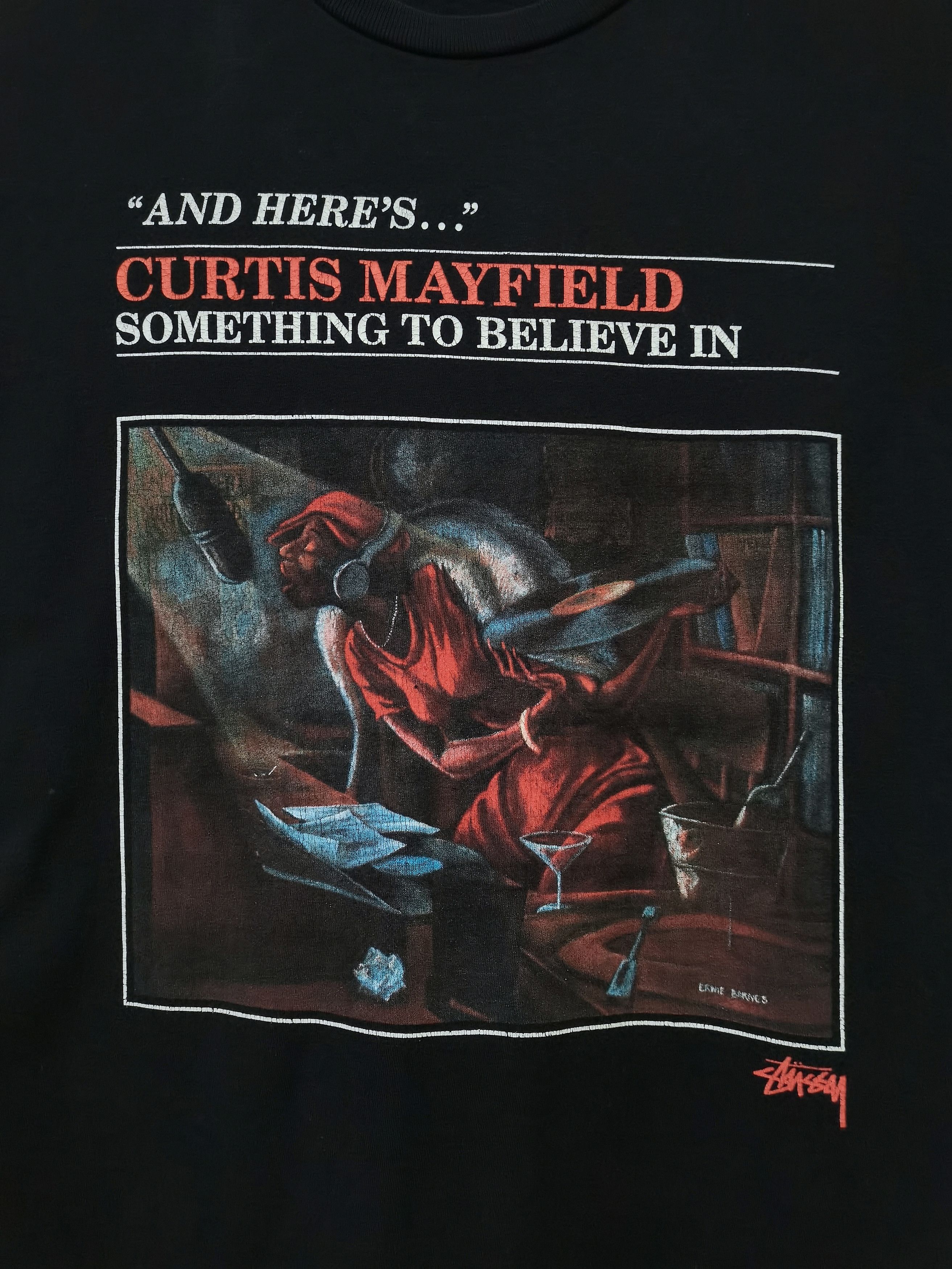 Stussy 🔥Stussy Curtis Mayfiel Album 🎼🎶T-shirt Rare Design Size US M / EU 48-50 / 2 - 7 Thumbnail