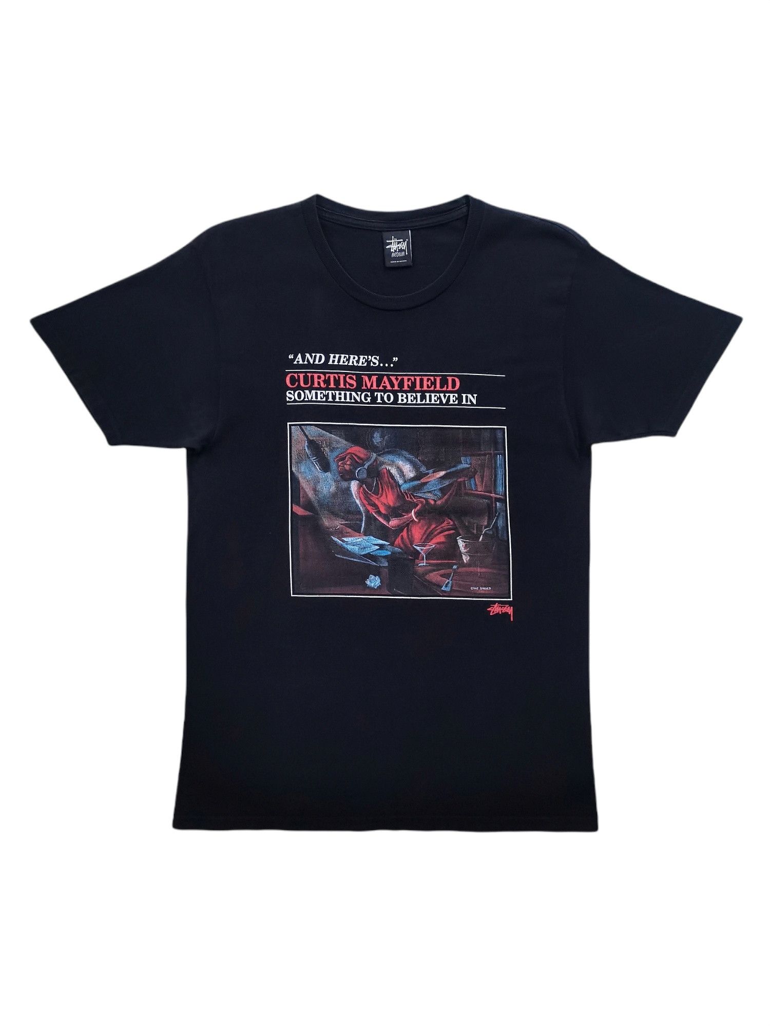 Stussy 🔥Stussy Curtis Mayfiel Album 🎼🎶T-shirt Rare Design Size US M / EU 48-50 / 2 - 1 Thumbnail