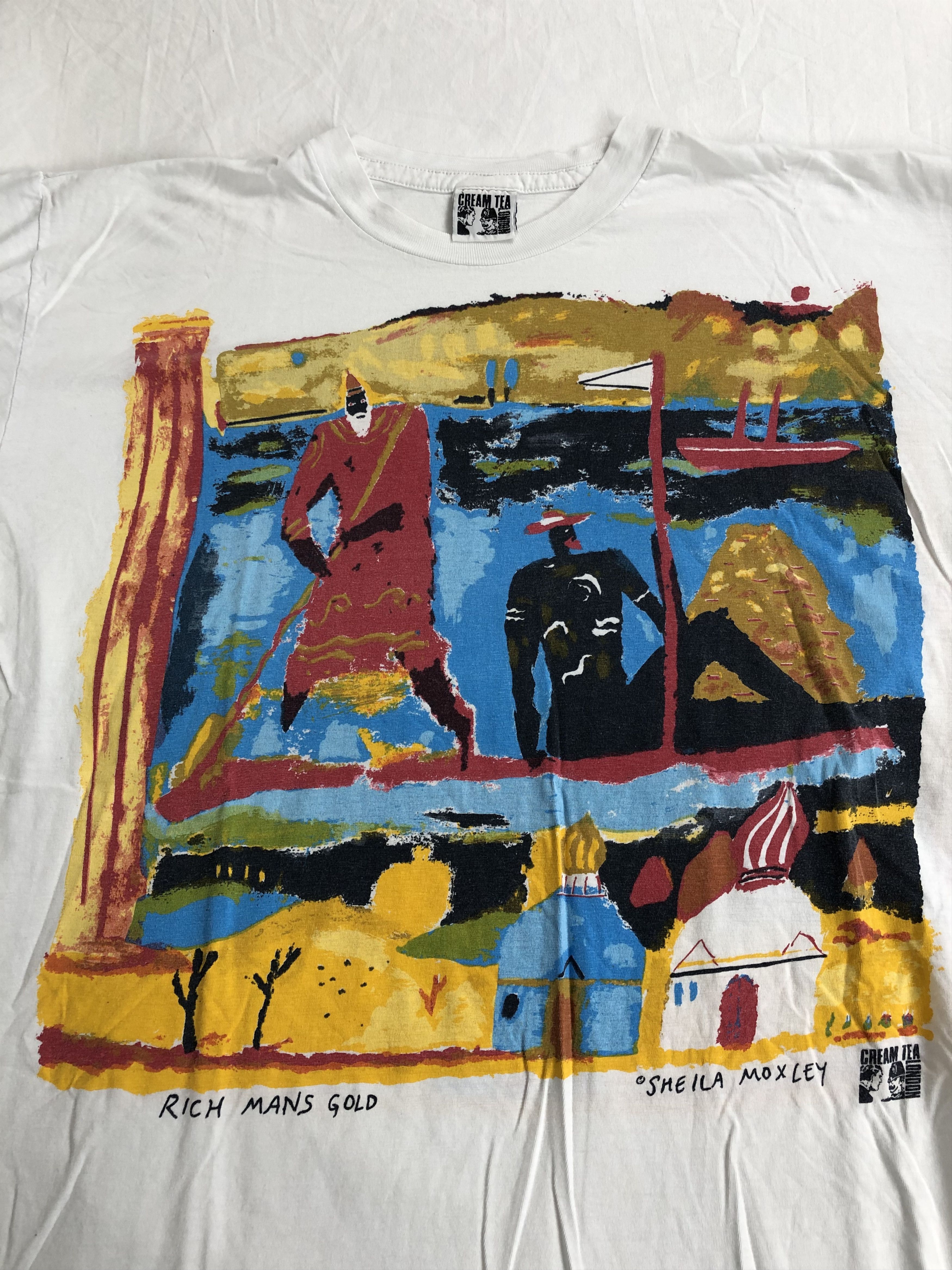 Vintage Vintage 1991 Cream Tea London Sheila Moxley Rich Mans Gold Size US XL / EU 56 / 4 - 3 Thumbnail
