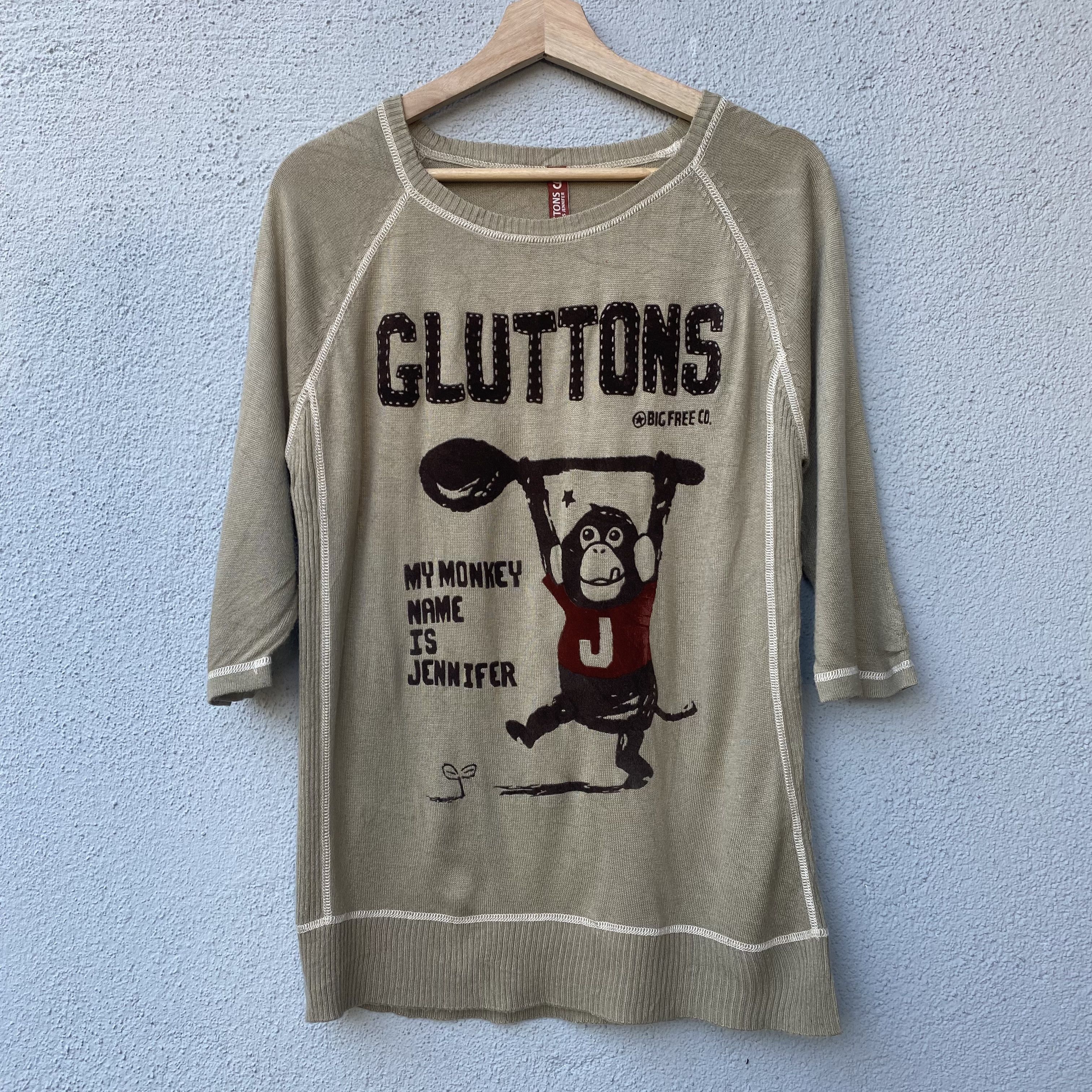 Cartoon Network × Designer × Japanese Brand Vintage Gluttons Knitwear Monkey Motive Size US S / EU 44-46 / 1 - 1 Thumbnail