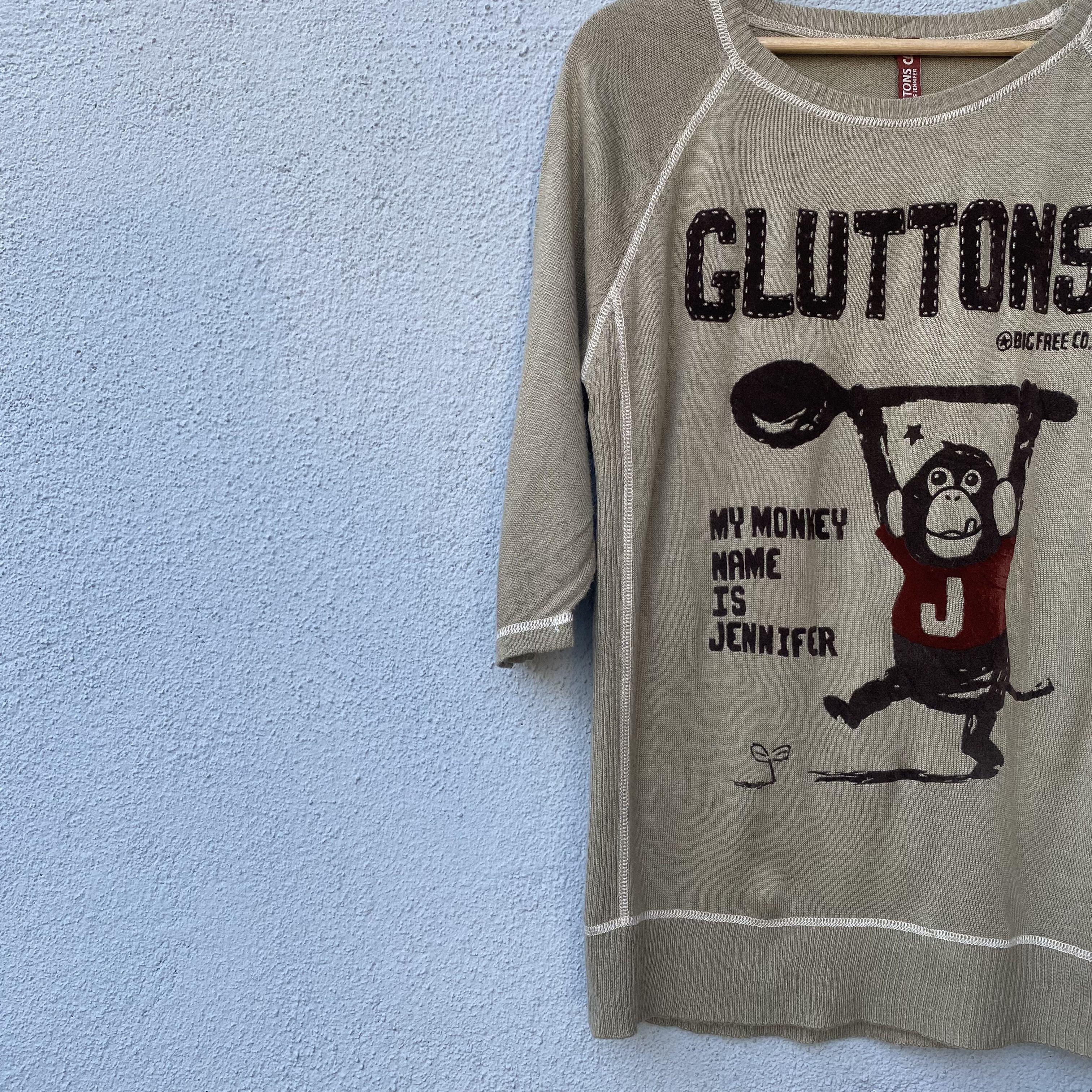 Cartoon Network × Designer × Japanese Brand Vintage Gluttons Knitwear Monkey Motive Size US S / EU 44-46 / 1 - 4 Thumbnail