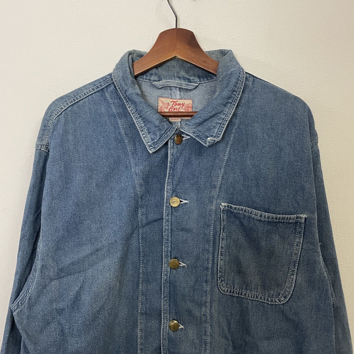 Indigo Vintage 90s Tomy Cort Denim Jacket Size US L / EU 52-54 / 3 - 4 Thumbnail