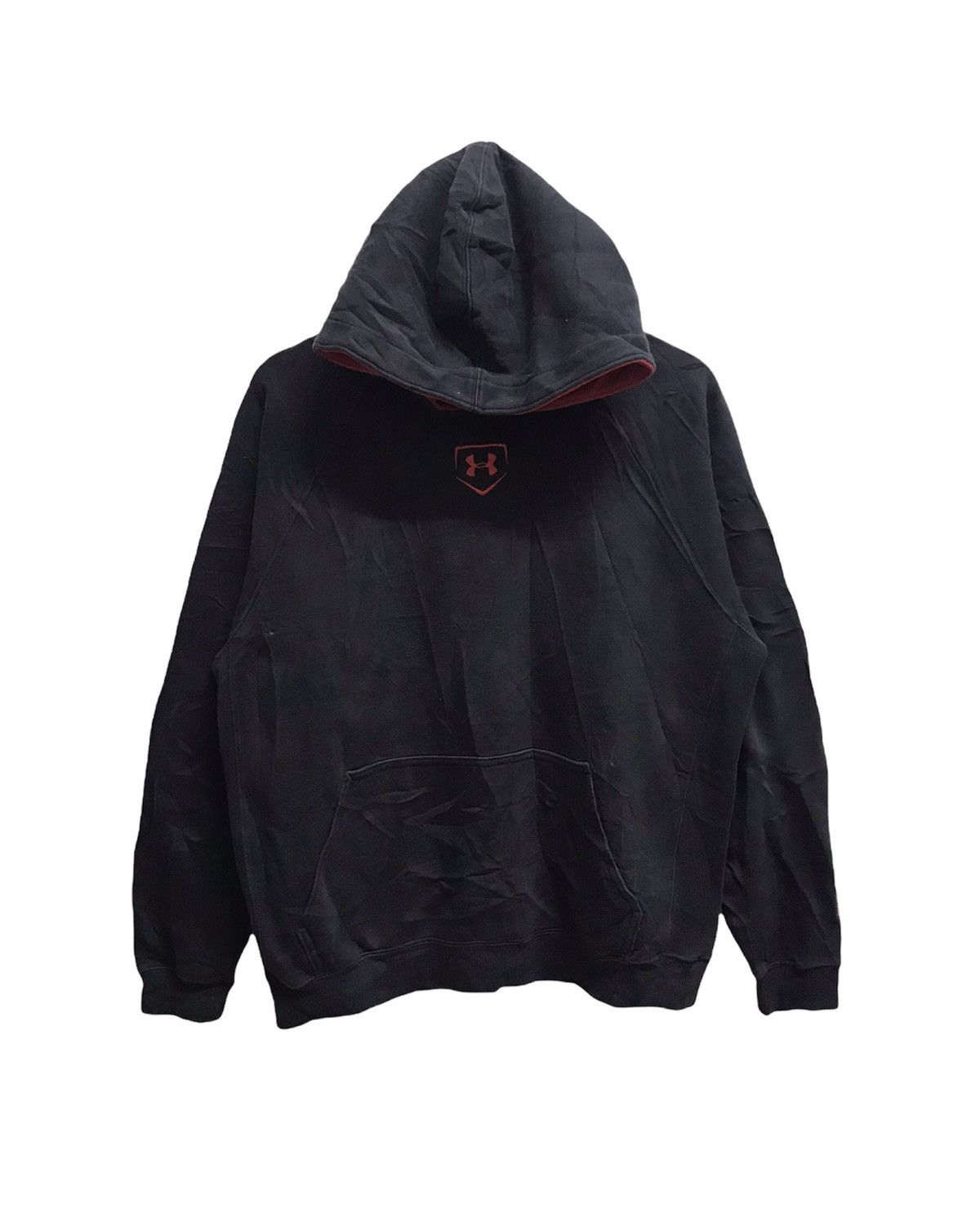 UNDER ARMOUR SWEATSHIRT HODDIE BIG LOGO BLACK