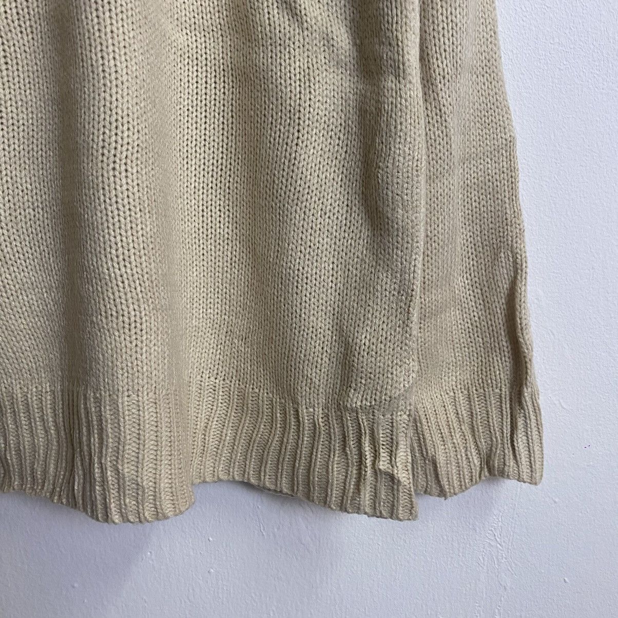 Aran Isles Knitwear × Japanese Brand Vintage Flash Blue Drawstring Honeycomb Knitwear Jumper Size US L / EU 52-54 / 3 - 3 Thumbnail