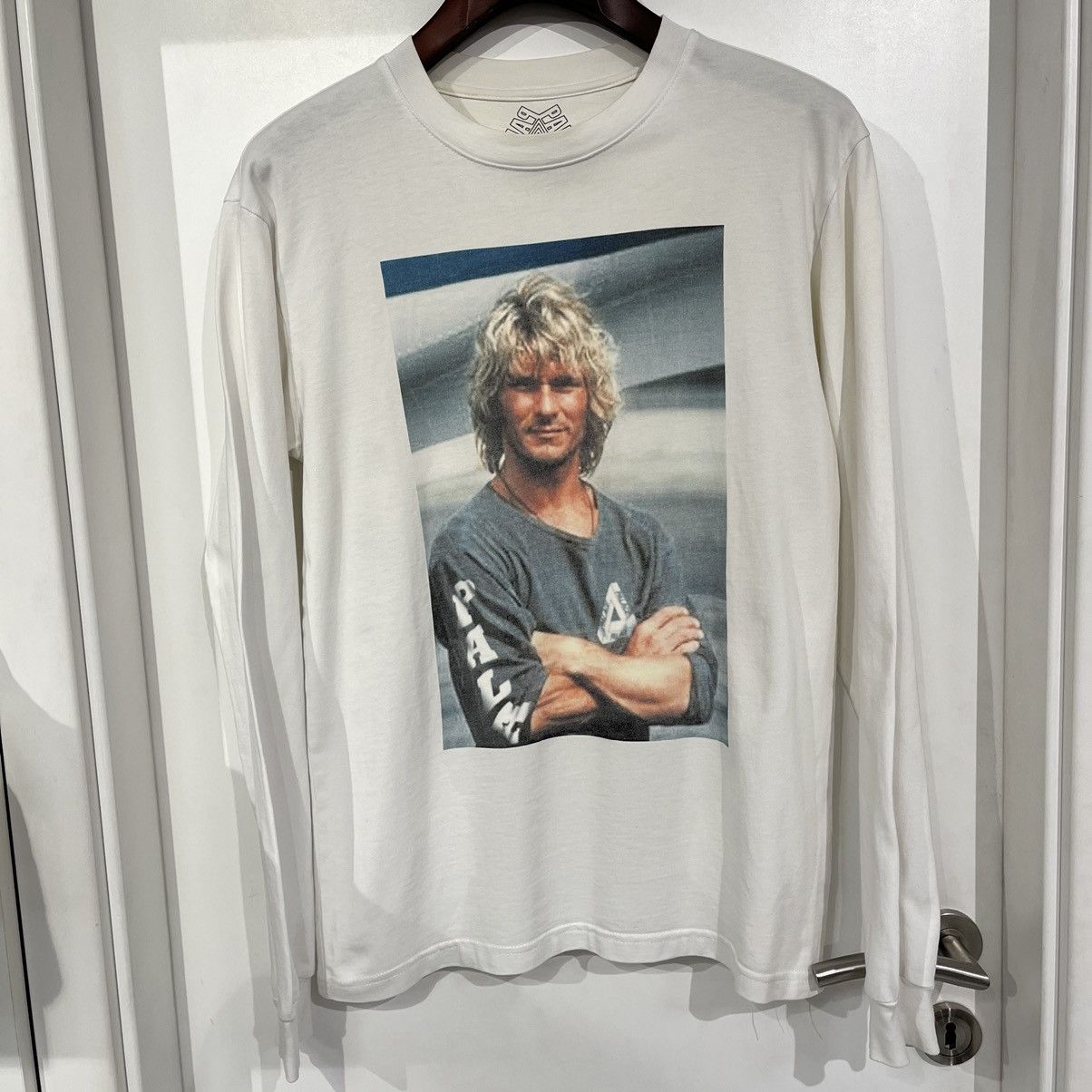 image of Palace Patrick Swayze L/s Tee White, Men's (Size Medium)