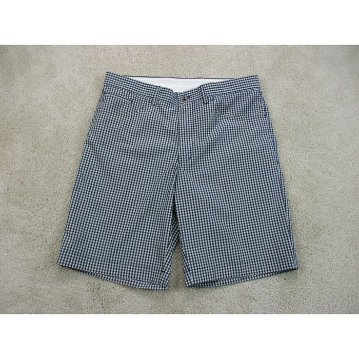 Greg Norman Greg Norman Shorts Mens 34 Black White Plaid Chino Khaki ...