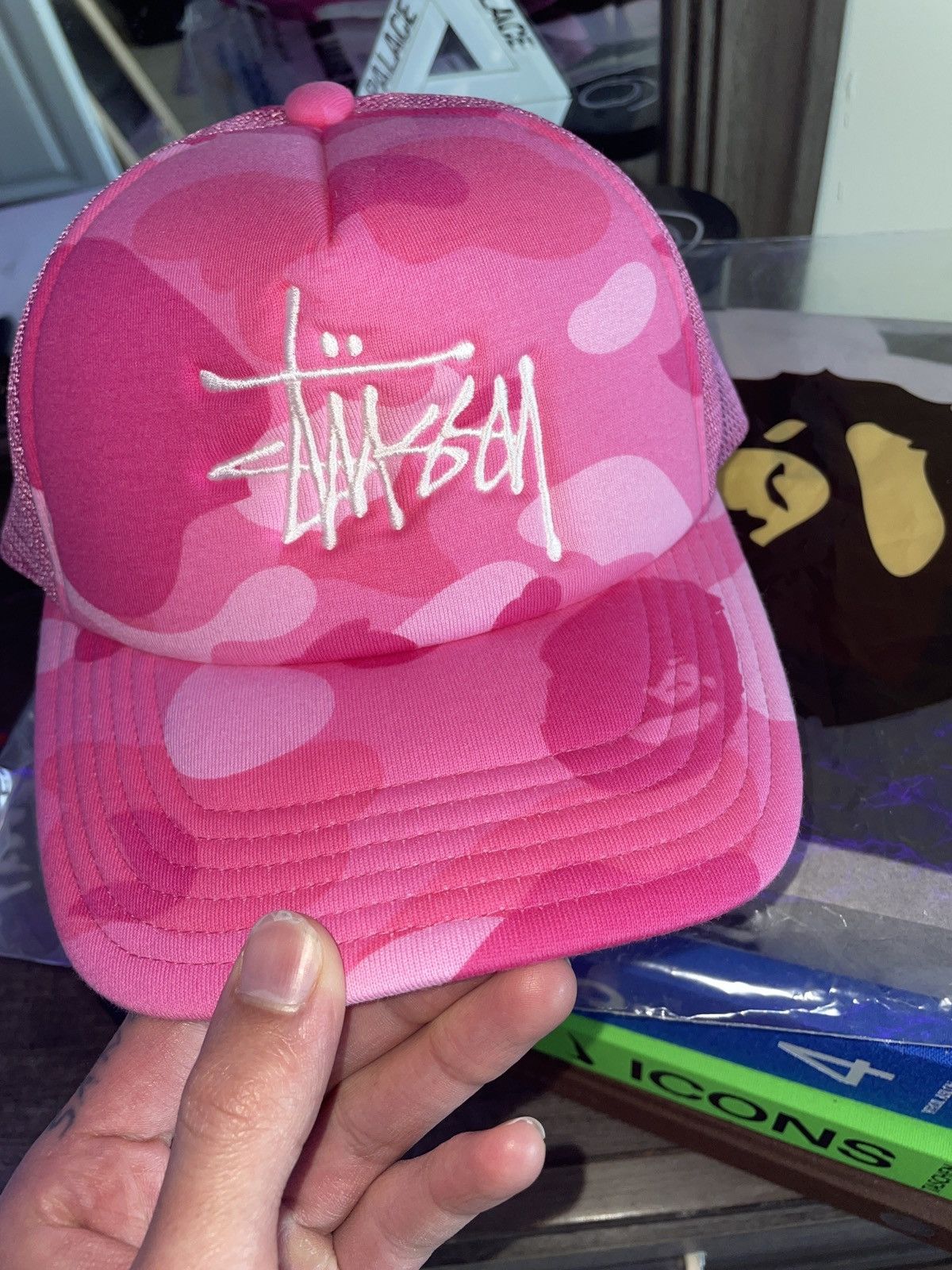 Bape × Stussy Bape x Stussy Trucker Cap | Grailed